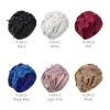 nouveau brillant 3d fleur turban bonnet pour femmes musulman écharpe hijabs casquettes de fête de mariage plissé bonnet bandeau cheveux accessoires