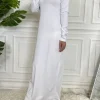 abaya robe d'intérieur décontractée pour femmes musulmanes, hijab à col roulé, robe maxi, caftan turc, vêtements islamiques