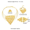 ensemble de bijoux élégants éthiopiens, collier et boucles d'oreilles en forme de fleur brésilienne, bracelet et bague de luxe pour fête de dubaï, cadeau de fête des mères