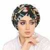 nouvelle tresse hijabs femmes croix front imprimé fleuri femme musulmane turban pour fête élégant islamique bandeau élastique hijab bonnets