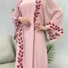 ensemble 2 pièces de vêtements du moyen orient | femmes en mousseline de soie abaya turquie caftan robe longue musulmane abayas robe + foulard