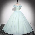 Robes de soirée élégantes pour femmes, à volants, en Organza pelucheux, ligne a, robe de bal, fête d&rsquo;anniversaire, remise de diplôme, fête de fiançailles