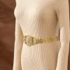 ceinture ethnique pour femmes, bijoux de mariage, artisanat sculpté et incrusté en métal, combiné avec banquet arabe, cadeau de mariée, chaîne de taille
