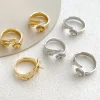 porte bague irrégulier baroque en laiton plaqué or véritable, fabrication de bijoux à la mode, matériaux de bricolage, accessoires, 3 pièces