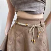 ceintures pour femmes noeud ceinture été boho coquille perle robe jean ceinture femme plage accessoire beige cire cordon