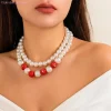 62ke imitation pearls colliers collier perlé pour fête date l'usure quotidienne des femmes