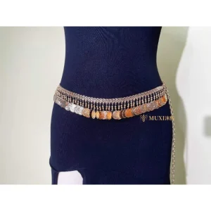 Ceinture de danse du ventre personnalisée, Vintage égyptien, pièce d&rsquo;or, chaîne de taille, accessoires, vêtements de danse exotiques, serviette de hanche, Costume de danseuse du ventre
