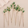 Épingles à cheveux de mariée en strass pour femmes, 5 pièces, épingles à cheveux de mariage faites à la main, accessoires de fête, bijoux pour femmes, couvre chef de mariage