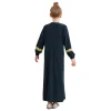 abaya robes musulmanes pour filles, robe maxi à manches longues, col rond, fête à thème du ramadan, masade tim, enfants