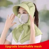respirant femmes protection uv fournitures d'équitation rechargeable à large bord cou casquette de refroidissement casquette d'ombrage solaire ventilateur de pêche chapeau chapeau de soleil