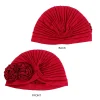 mode musulmane fleur hijab turban ethnique islamique femmes bonnet chapeau perte de cheveux chimio chapeaux tête enveloppement casquette à la mode dames bandana