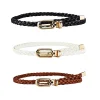 ceinture fine tressée en cuir pour femme, sangle de taille décorative, broche à la mode