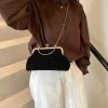 design de luxe femmes soirée pochette sac à main dîner fête dames petit sac à bandoulière à pince sacs à main rétro femme chaîne sac à bandoulière