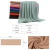 foulard hijab plissé en mousseline de soie pour femme musulmane, voile, georgette, froissé, islam