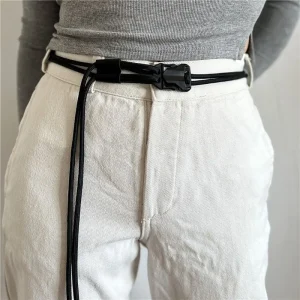 Ceinture à Double corde avec boucle à pression à dégagement rapide, Design de luxe, corde tressée polyvalente, pour étudiants, pantalons en jean