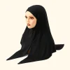 hijab instantané musulman en coton modal avec fermeture éclair invisible solide prêt à porter hijab de prière femmes turban jilbab réglable haut de gamme