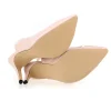 sandales pour femmes, escarpins sexy, talons hauts de 8cm, bout pointu, slingback transparent, chaussures de fête de mariage, élégantes, grande taille 42