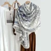Écharpe florale respirante pour femmes, longue écharpe fine en polyester, grand châle, absorbant la sueur, protection solaire à motifs d'oiseaux, foulard pour filles