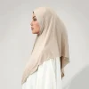 hijab en jersey de strass scintillants, écharpe musulmane triangulaire beige, bandeau islamique doux et extensible avec détails éblouissants pour le quotidien