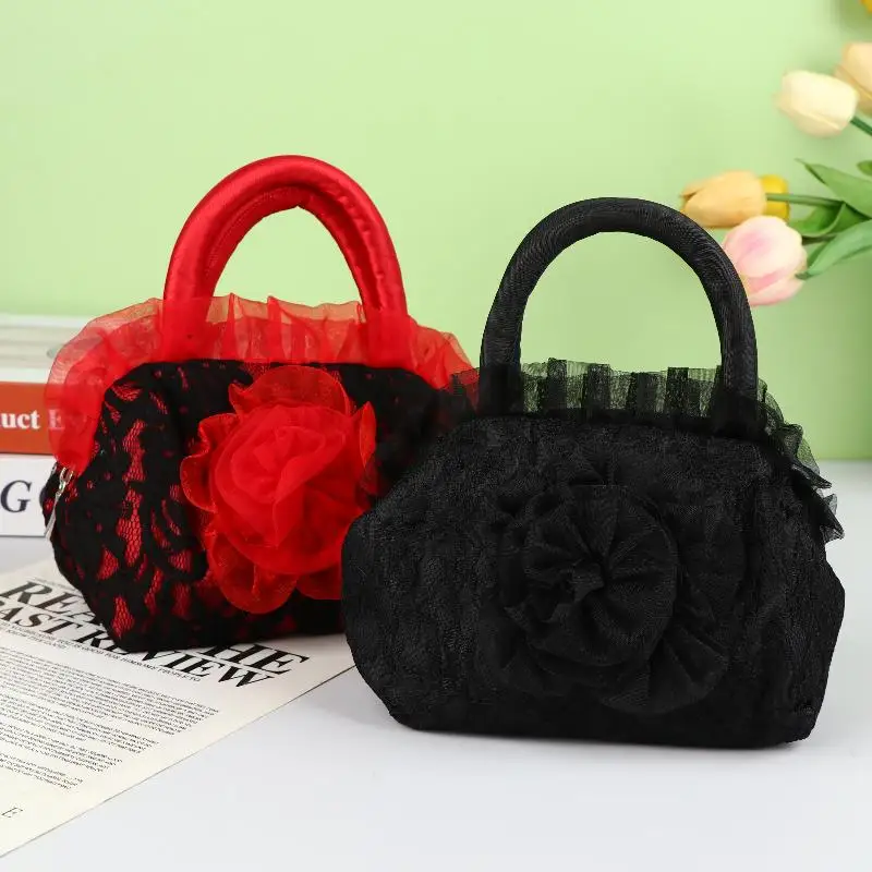 Pochette de soirée Vintage brodée florale pour femmes, sac à main élégant à motif de Rose, cadeau de vacances, fourre-tout cosmétique