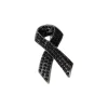 Strass cristal noir ruban broche sensibilisation au Cancer de la peau ruban funéraire Badge broche épinglette mélancome Cancer