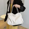 grands sacs à bandoulière noirs pour femmes, grand sac de shopping hobo, couleur unie, sac à main en cuir souple de qualité, fourre tout de voyage pour dames