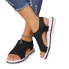 sandales d'été pour femmes, chaussures à la mode européennes et américaines, sandales plates de grande taille pour femmes, sandales à tissage volant pour femmes