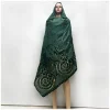 Écharpe musulmane hijab pour femmes africaines, tissu 100% coton de haute qualité, fil de coton rayonne, écharpe brodée, style excellent de dubaï