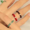 Bagues de fiançailles en émail coloré plaqué or de qualité supérieure pour femmes, mode de mariage, bijoux de luxe, accessoires de fête