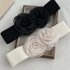 ceinture cintrée à la taille florale élégante – ceinture élastique extensible pour robes et styles