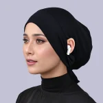 Bonnet sous-cou Modal avec trou d&rsquo;oreille Hijab écharpe intérieure musulmane Bandanas sous-écharpe Turban bonnets Bonnet Bandage tête enveloppement Turbante Mujer