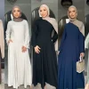 abaya robe musulmane pour femmes, vêtements islamiques modestes, avec bretelles arrière ajustables, nouvelle collection 2025