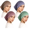 capuchon intérieur cylindre monochrome modal 53 couleurs, bonnet de base de cou arabe en coton de soie à haute élasticité, vêtements islamiques, bonnet sous shampooing hijab