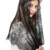 voiles en dentelle blanc/noir pour église, mantille catholique, voile couvrant la tête de masse latine pour femmes de mariée