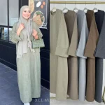Abaya en lin décontracté pour filles, kebaya, kaftan, Turquie, islamique, Eid, robes d&rsquo;hiver, solide, document, paupières, 2024