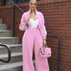 cm.yaya sweat shirt rayé à manches longues et pantalon droit pour femmes actives, tenues de rue d'automne, vêtements de sport, ensemble de 2 pièces, 2024