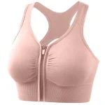 Sous-vêtements de sport respirants et confortables pour femmes, soutien-gorge de course, Yoga, Fitness, beau dos, fermeture éclair sur le devant, soutien-gorge de sport absorbant les chocs