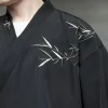 kimono unisexe pour hommes, manteau noir, chemise de plage blanche, haori d'été, vêtements de samouraï japonais
