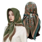 Foulard de cheveux imprimé en soie de luxe pour femmes, Foulard Floral, cravate de cou, poignet, châle, enveloppe de tête, Hijab, Bandana, accessoire de sac
