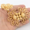 ensembles de bijoux de dubaï pour femmes, boucles d'oreilles géométriques couleur or, bague ajourée, accessoires de mariage de luxe africains, cadeaux d'anniversaire