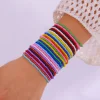 ensemble de bracelets bohème en perles de riz colorées pour femmes, extensible, réglable, chaîne enroulée empilée, bijoux à main, cadeau de plage d'été