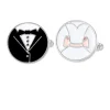 lèvent de manchette de mariage de style français, alliage de peinture rond, mancommuniste polyvalentes imbibées, cadeaux de couple classiques, boutons de manche de marié, mode, n64