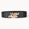 ceinture élastique élégante à boucle en métal vintage pour femme – large ceinture pour manteaux et ceintures habillées