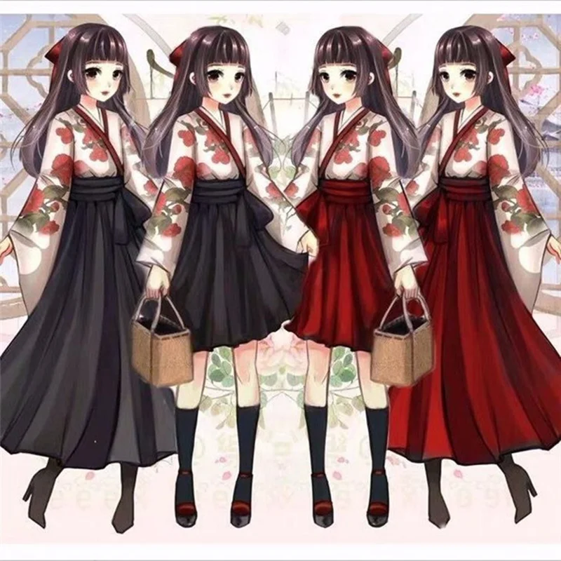 Kimono Sakura pour fille, Style japonais, imprimé Floral, Vintage, Costume d'amour camélia Oriental, Haori Yukata, vêtements asiatiques