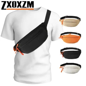 Sac banane hydrofuge, sac de taille de poitrine à bandoulière avec pochette à fermeture éclair et sangle réglable pour les voyages, la course à pied, la randonnée, le cyclisme