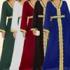 Nouveau arabe marocain robe musulmane Abaya femmes broderie Maxi Abayas dubaï turquie Islam caftan Longue Musulmane robes Largos 2025