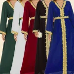 Nouveau arabe marocain robe musulmane Abaya femmes broderie Maxi Abayas dubaï turquie Islam caftan Longue Musulmane robes Largos 2025