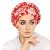 nouvelle tresse hijabs femmes croix front imprimé fleuri femme musulmane turban pour fête élégant islamique bandeau élastique hijab bonnets