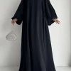 nouvelles femmes robes musulmanes mode simple solide abaya ramadan caftan élégant femme décontracté plaine maxi robe robe modeste pour les femmes