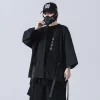 cardigan kimono noir traditionnel japonais, costume de cosplay diablo samouraï ninja, manteau de style hanfu chinois, streetwear, nouvelle collection 2023